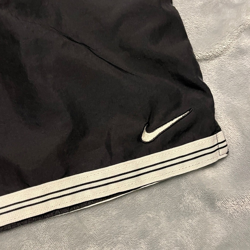 VTG Nike Mens XL Black Athletic Shorts 90s Y2K Stripe Gym Running Gym Coach - Picture 4 of 10